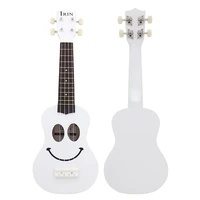 21 inch ukulele sapele soprano ukulele white smiley 4 strings hawaiian guitar kids musical instrument gift toys mini guitarra