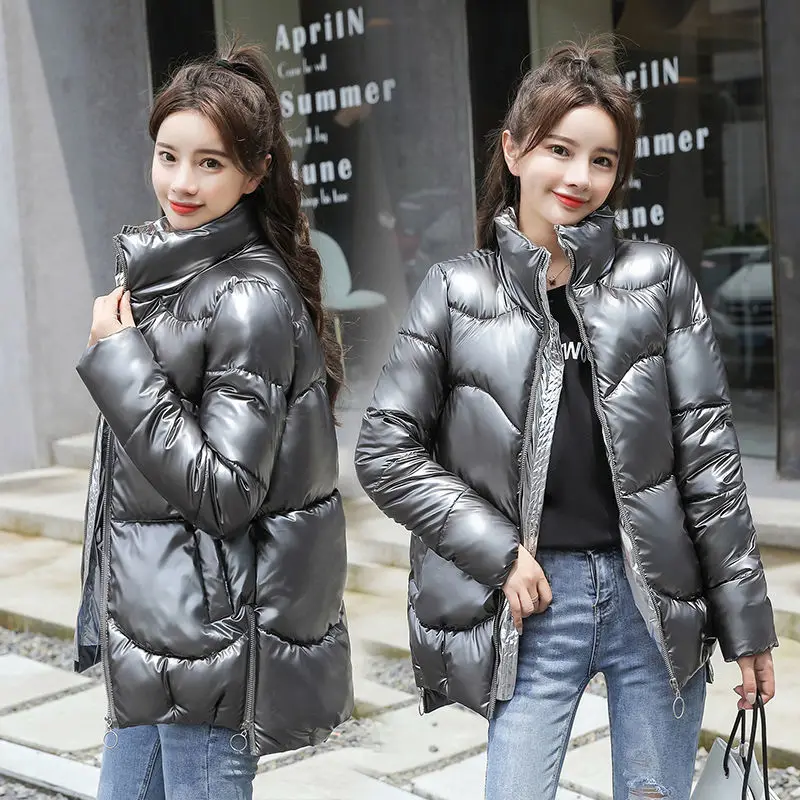 

Winter Clothes Women Bright Short Women Winter Coat New Winter Korean Style Stand Collar Jacket Loose Coat Women