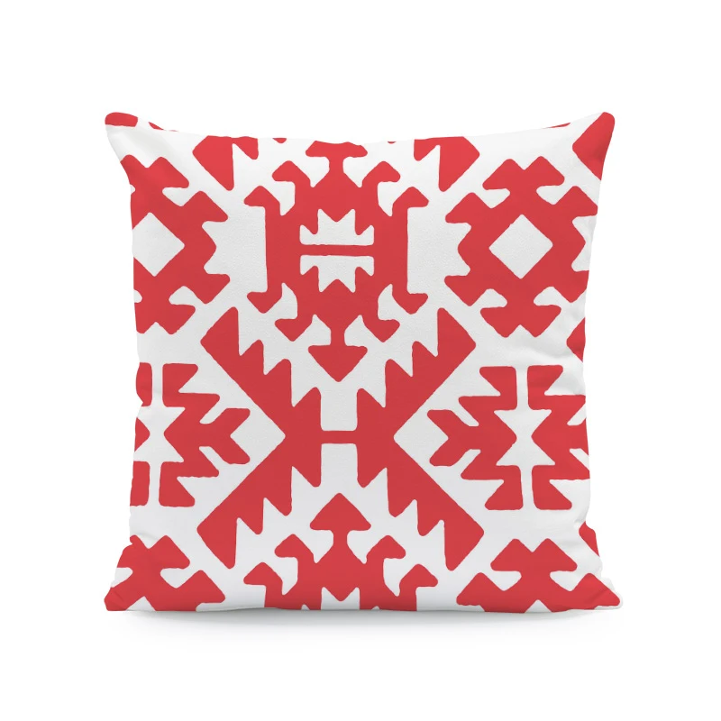 Гламурная Геометрическая наволочка цветная красная со стразами и стрелками