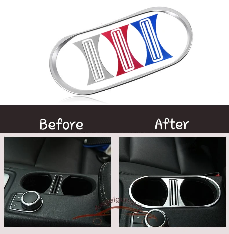 Автомобильная наклейка для подстаканника 3 цвета алюминиевый сплав Mercedes Benz A class