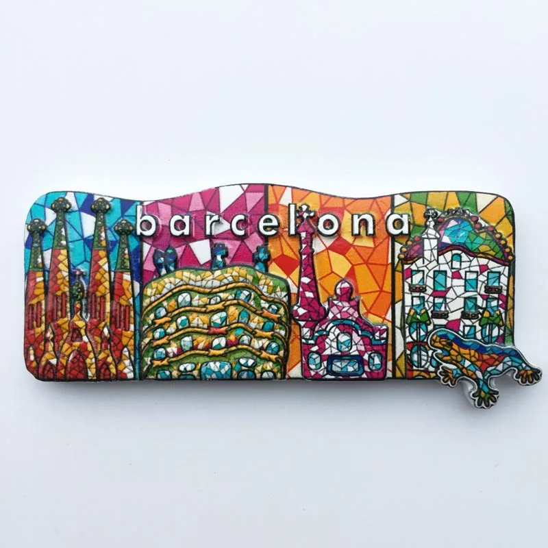 3d смолы холодильник Стикеры сувенирные магниты для холодильника Барселона