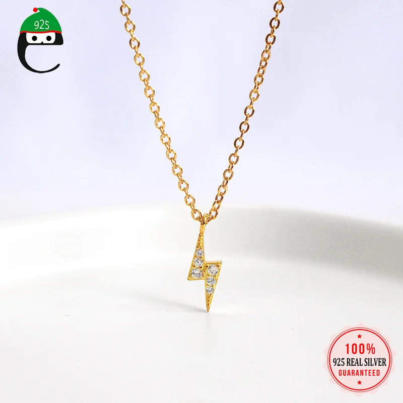 Женское ожерелье из серебра 925 пробы с подвеской-молнией | Украшения и аксессуары