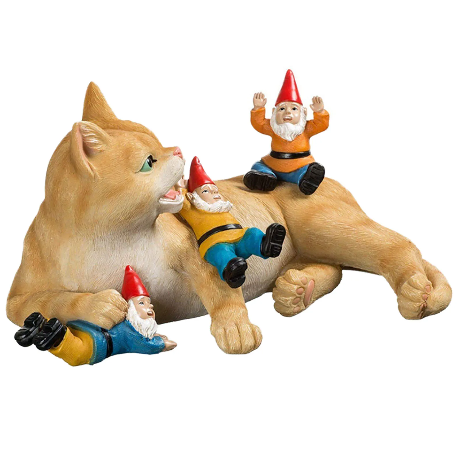 

Садовая статуя, мультяшная карликовая кошка, полимерная скульптура, декоративные изделия, домашний декор для двора, парка