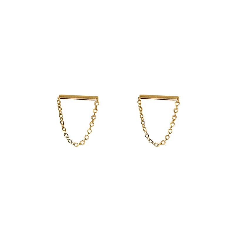 

Trendy Minimalist Punk Handcuff Chain Earrings For Women Handmade Fine Jewelry Asymmetric Stud Earrings for Women Gift
