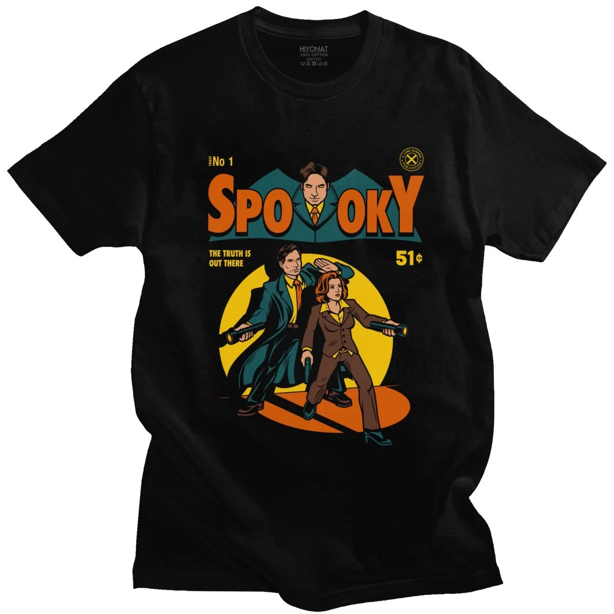 

Футболка The X Files, Мужская хлопковая футболка с коротким рукавом, жуткий комикс, Скалли, Дана, Лис, ТВ-топ