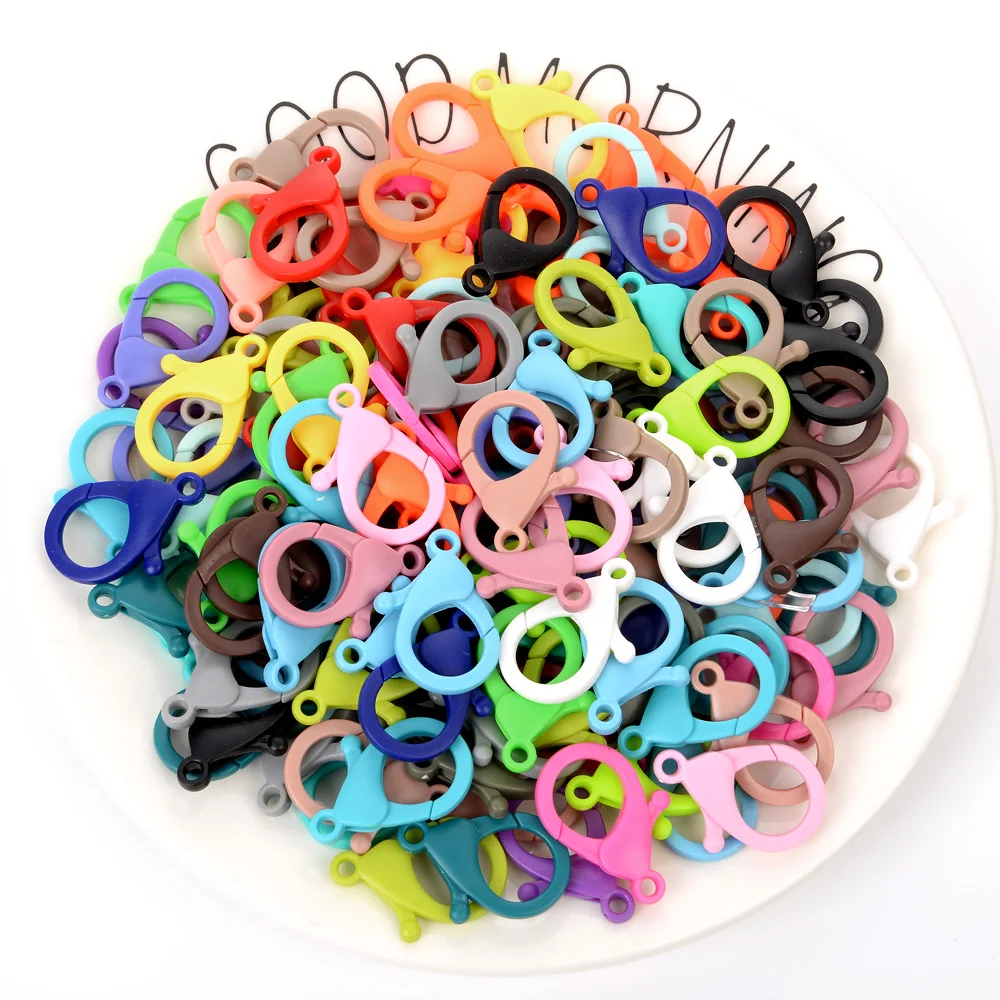20Pcs/Lot 2 Sizes 25 Colors Mixed Classic Plastic Lobster Clasp Keychain Hooks End Connectors for DIY Jewelry Making Accessories | Украшения