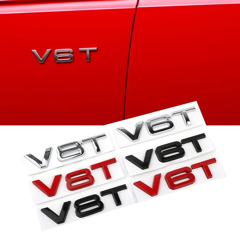 3D металлический логотип V6T V8T эмблема кузова автомобиля наклейка на багажник для