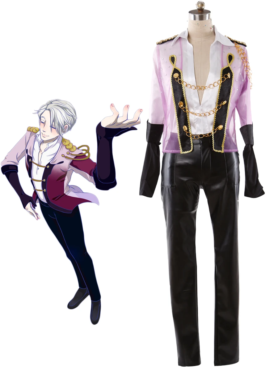 YURI on Ice Victor Nikiforov костюм для катания на коньках косплея блестящий полный комплект