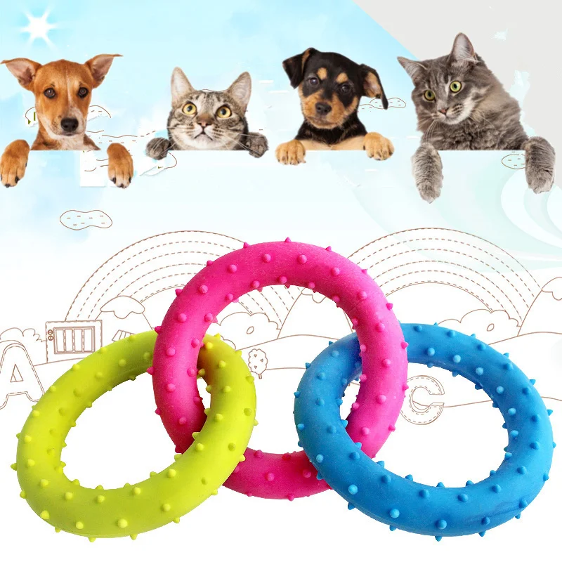 

New Molar Pet Toy Dog Toys for Cleaning Teeth Dog TPR Rubber 3-Colored Bite-resistant Wear-resistant Ring Chew Toy Pet Products