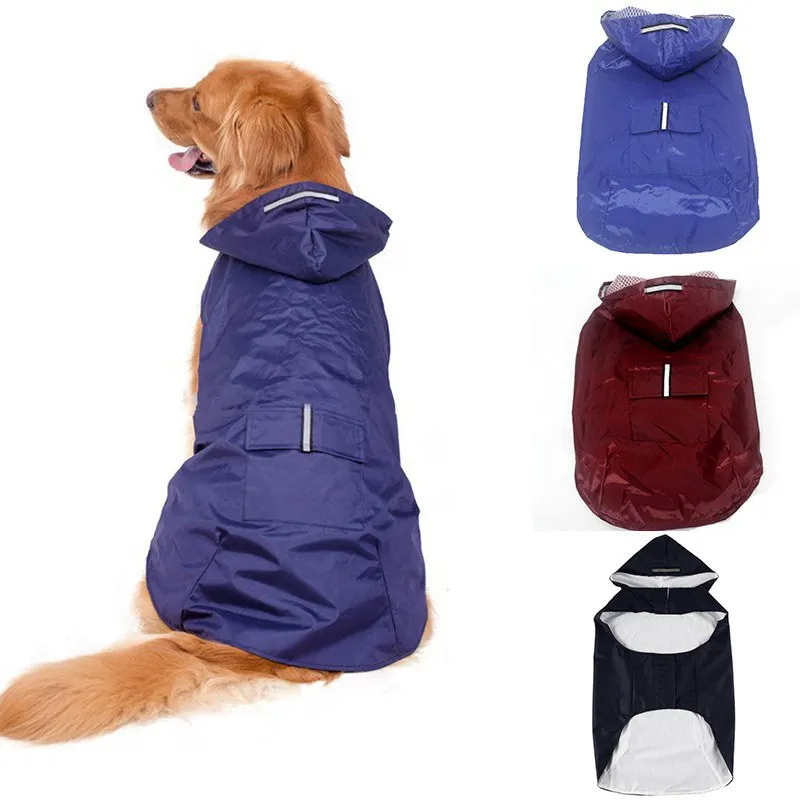 

For Reflective Dog Raincoat Waterproof Pet Clothes Rain Jacket Safety Rainwear For Pet Small Medium Dogs Puppy sk