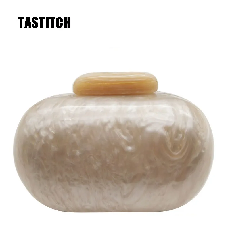 Модные Акриловые сумки овальной формы Уникальный Повседневный клатч женская