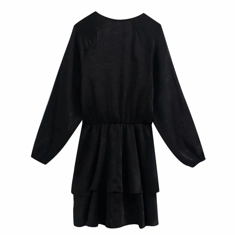 2020 женское винтажное однотонное кимоно с v-образным вырезом каскадные оборки