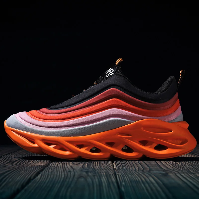 

Mens Running Shoes Lightweight Blade Sport Shoes Shockproof Breathable Male Sports Height Increase Platform Walking Gym Shoes