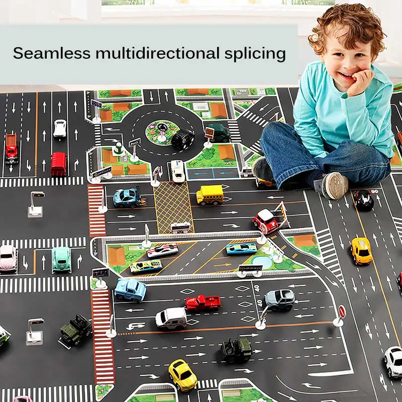 

Children DIY Car Parking Map Toys With Cars Playing Mats Kids City Parking Lot Road Map Rug Toys Baby Climbing Playing Mats
