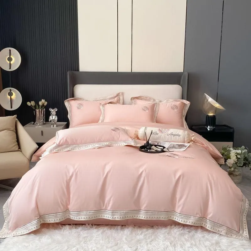 

Роскошный комплект постельного белья из египетского хлопка 800TC 4/5 шт. шикарная винтажная вышивка пододеяльник декоративная подушка мягкая ...