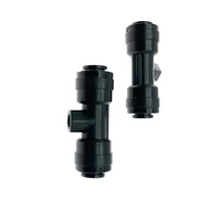 50 pcs black garden water sprayer nozzle tee connector to 14 tube 1024unc thread size for water fog system