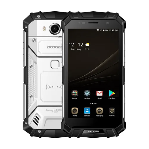 Silver IP68 DOOGEE S60 беспроводной зарядный смартфон 5580 мАч 12V2A Быстрая зарядка 5,2 ''FHD Helio P25 Восьмиядерный 6 ГБ 64 Гб МП - Цвет: Silver