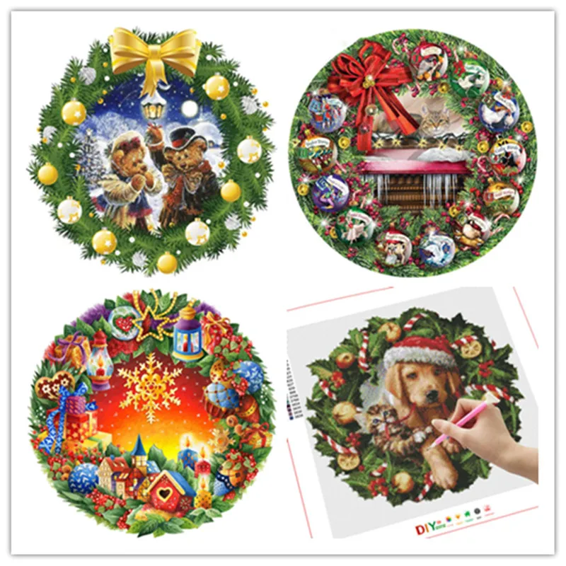 

Набор для алмазной живописи 5D, квадратная вышивка крестиком, «сделай сам», алмазная вышивка, мультяшная алмазная живопись, Рождественский п...