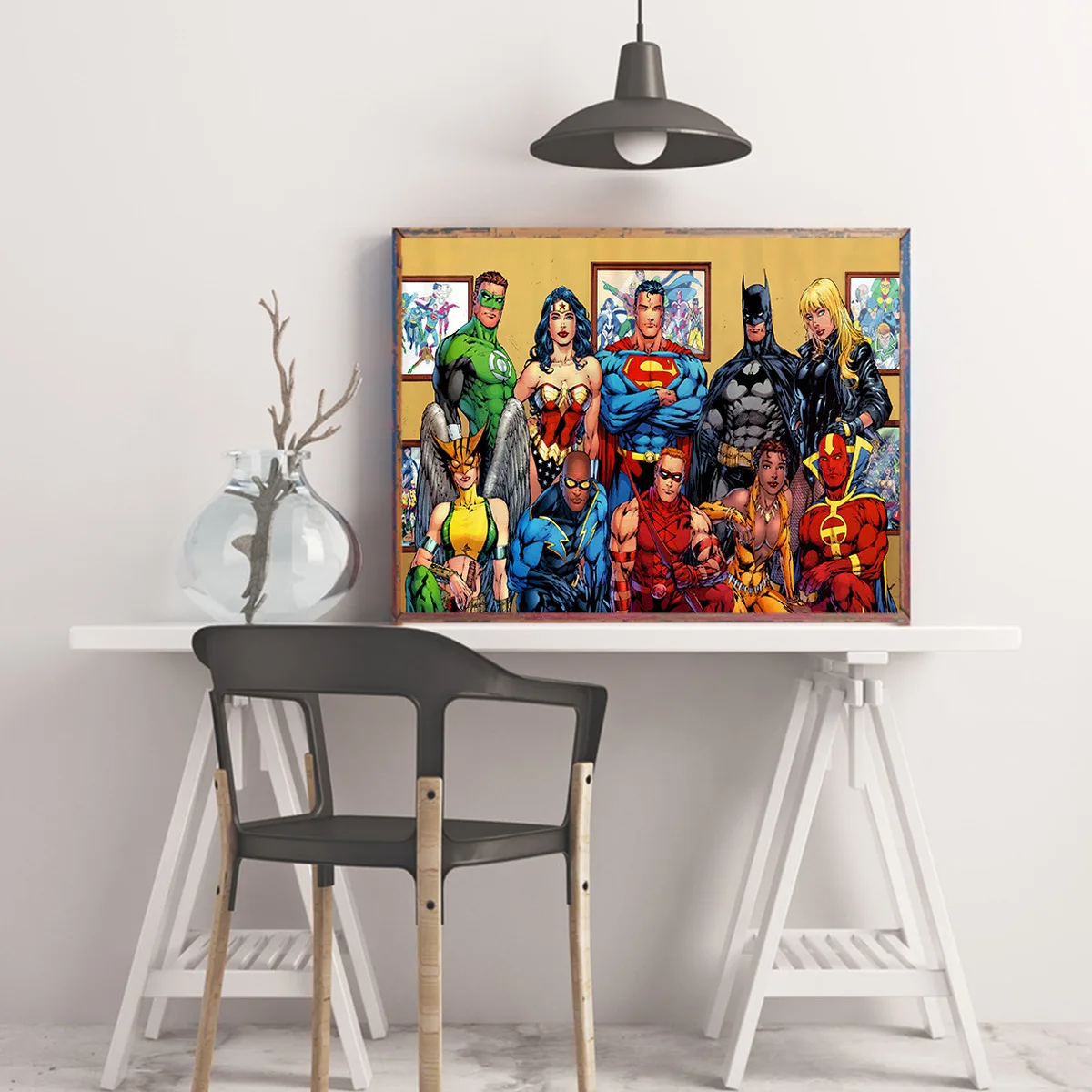 Marvel Wall Art Бэтмен Супермен Чудо Женщина комикс герой украшение дома куадро