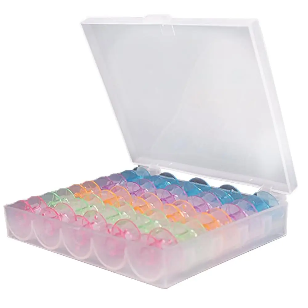 25 шт./компл. Шпульки набор в коробке катушки для швейных машин красочные пластик