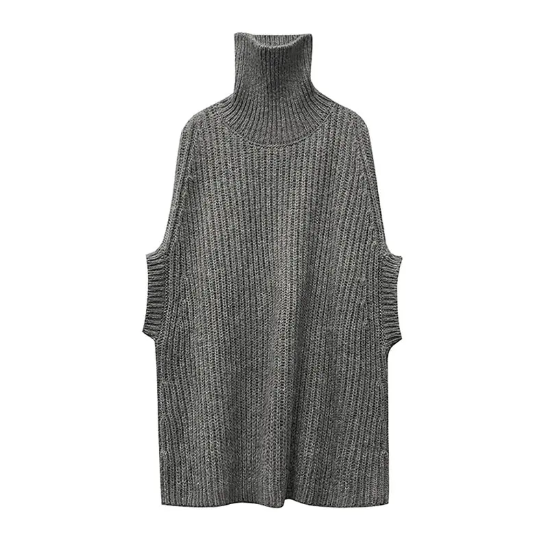 

XITAO Casual Sweater Winter Tide Fashion New Style Turtleneck Collar Sleeveless Pullover Loose Personality Elegant Top ZXR1266