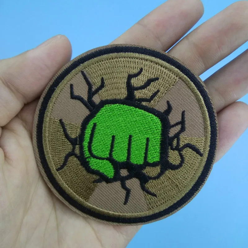 Marvel супер герой кулак Халка мощный разрыв одежды Ткань стикер железа на вышитые