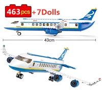 463pcs city series aviation airport model building blocks airplane plane blocks bricks high tech toys for children diy toy gifts