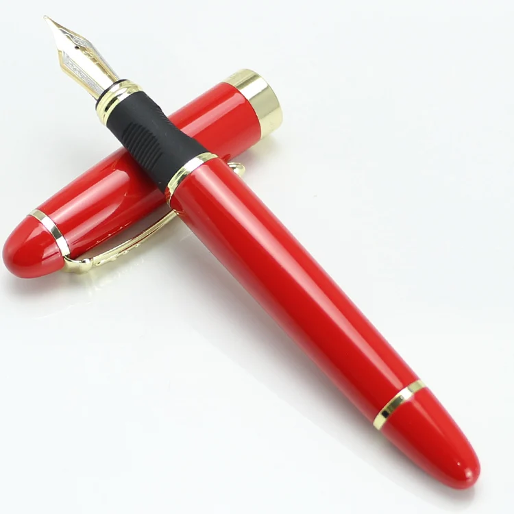 JINHAO X450 яркий красный золотой зажим и отделка перо с широким основанием авторучка