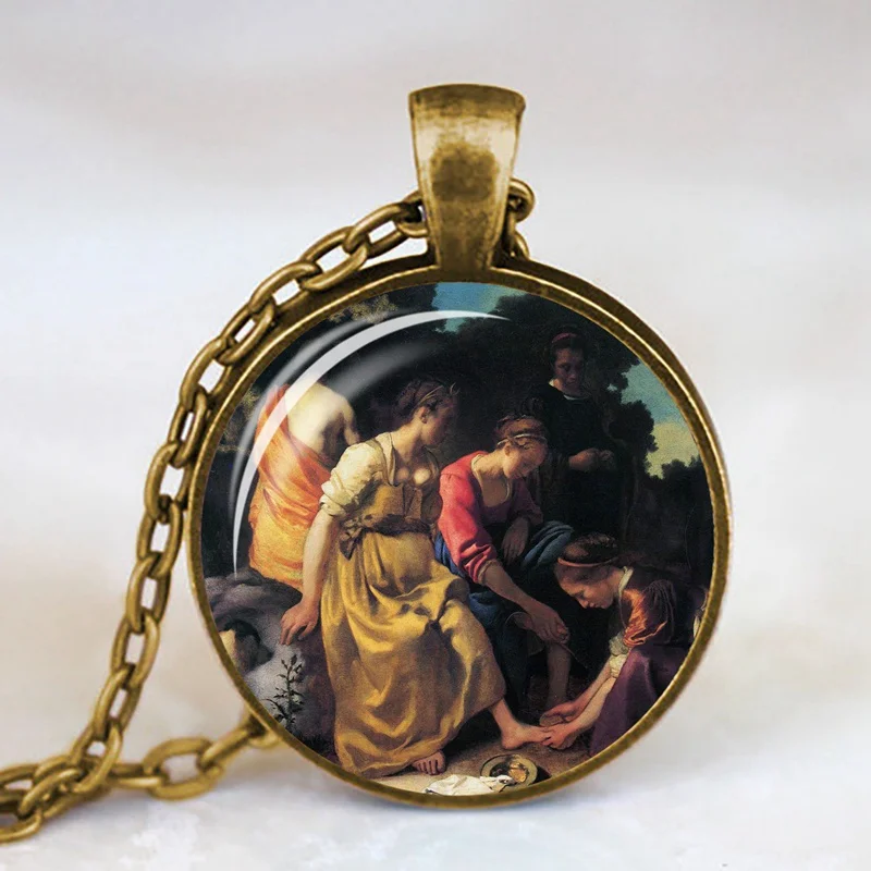 Девушка носить жемчуг Johannes Vermeer художественное ожерелье-КУЛОН Серебряная Длинная цепочка ожерелье художественное изображение ожерелье s ювелирные изделия для женщин