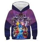 Детская толстовка с 3D капюшоном, для мальчиков и девочек, с мультяшным принтом, осенняя толстовка, модная толстовка с аниме,