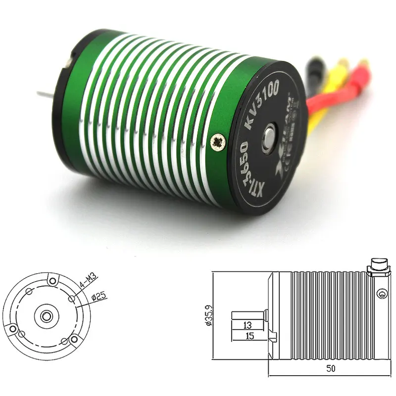 X-team-Motor sin escobillas impermeable para coche de control remoto, 3650, 3660, 3665, 3670, 3674, 1/8, 1/10, 2S, 3S-2