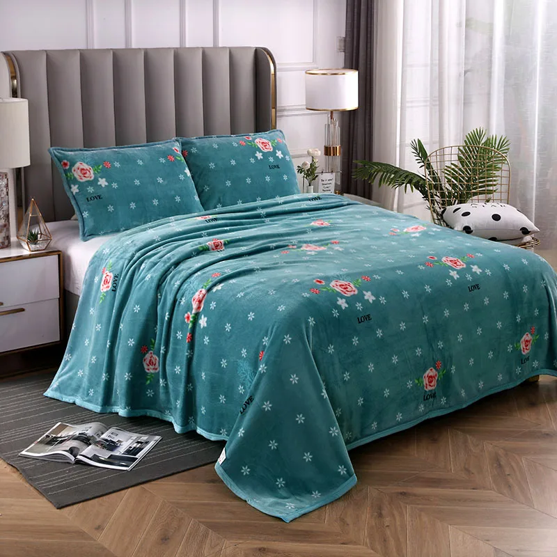 Зеленое/одиночное одеяло для сада мягкое и нежное толстое бархатное с