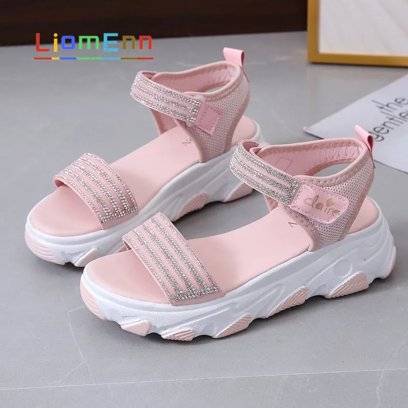 

Luxury Chunky Sneakers Women Shoes Crystal Black Pink White Sandals 2021 Fashion Summer Platform Sandal Casual Sport Shoes Woman