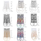 Классические черные серьги большого размера 2022, серебристые простые круглые серьги в стиле панк, для большой круг обруч 36 пар