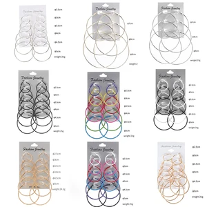 Классические черные серьги большого размера 2022, серебристые простые круглые серьги в стиле панк, для большой круг обруч 36 пар