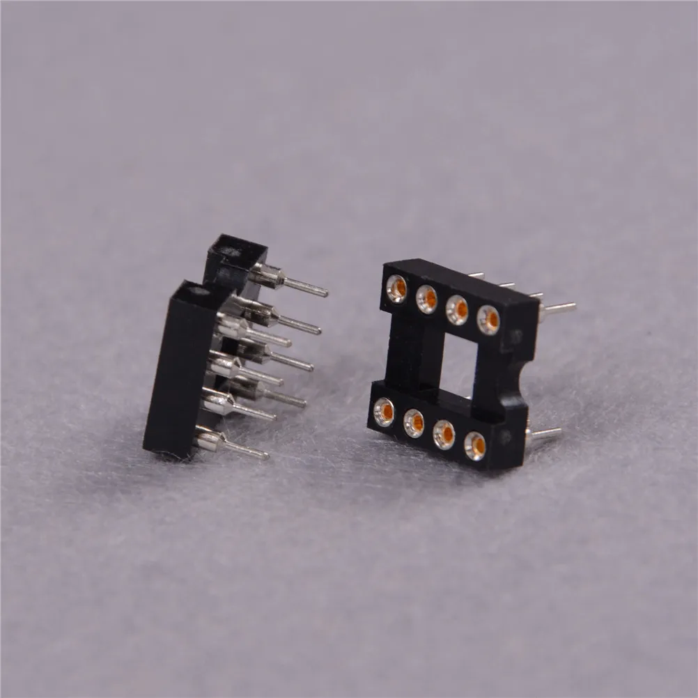 10pcs/lot Dip-8 Round Ic Socket 8 Pin 8pin 8p Hole Dip Sockets Adaptor Solder Type |