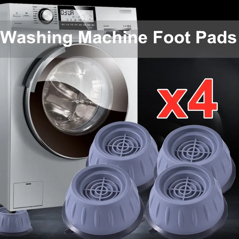 

4Pcs Universal Washing Machine Booster Anti-Vibration Feet Pads Rubber Mat Pad Dryer Refrigerator Base Fixed Non-Slip Pad