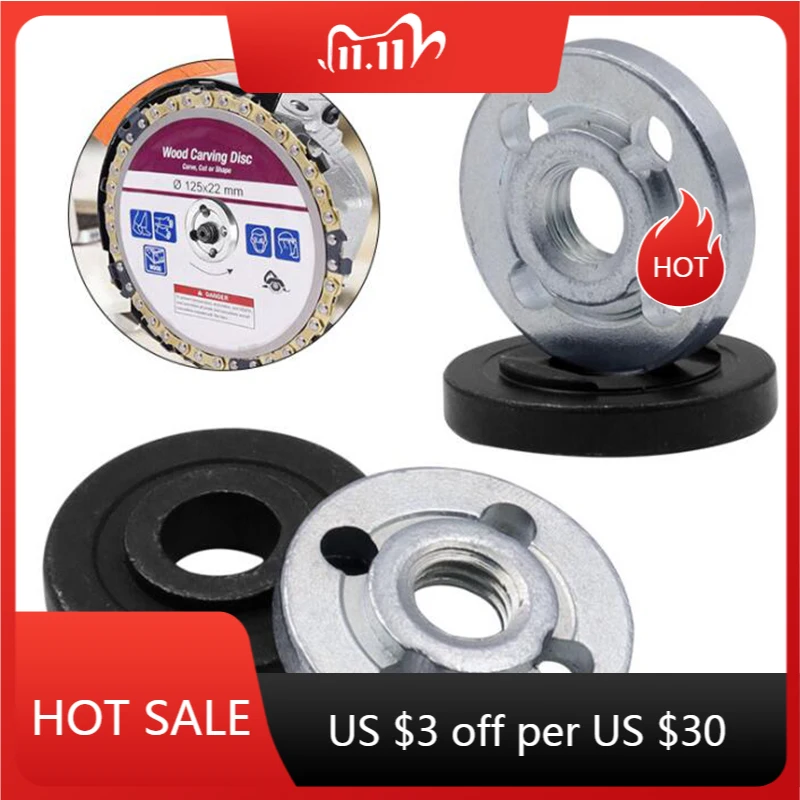 2Pcs Angle Grinder Lock Nuts Stainless Steel Flange Inner Outer Tool Parts | Инструменты