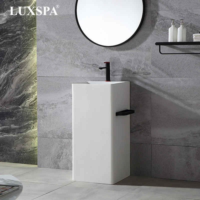 Европейский дизайн LUXSPA отдельно стоящая раковина из искусственного камня с