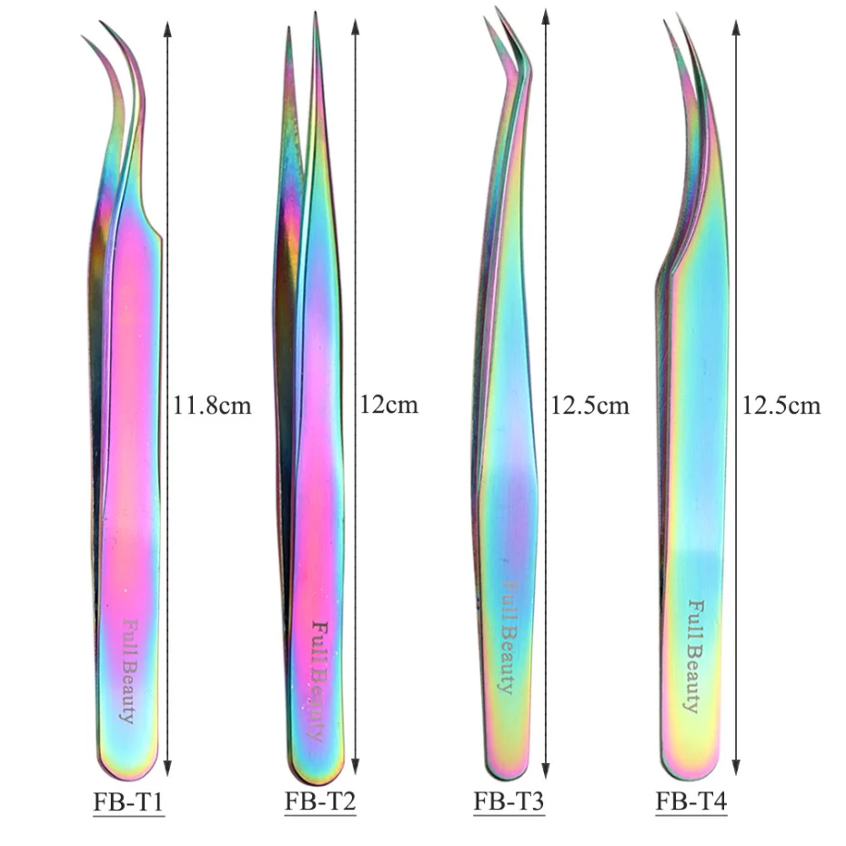 

NEW 1PCS Anti-static Stainless Steel Tweezers Professional Eyebrow Clips Rainbow Eyelash Extension Tweezers Makeup Tools