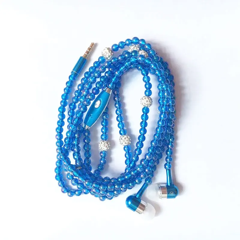 Жемчужное ожерелье наушники-вкладыши с розовыми стразами ювелирные изделия