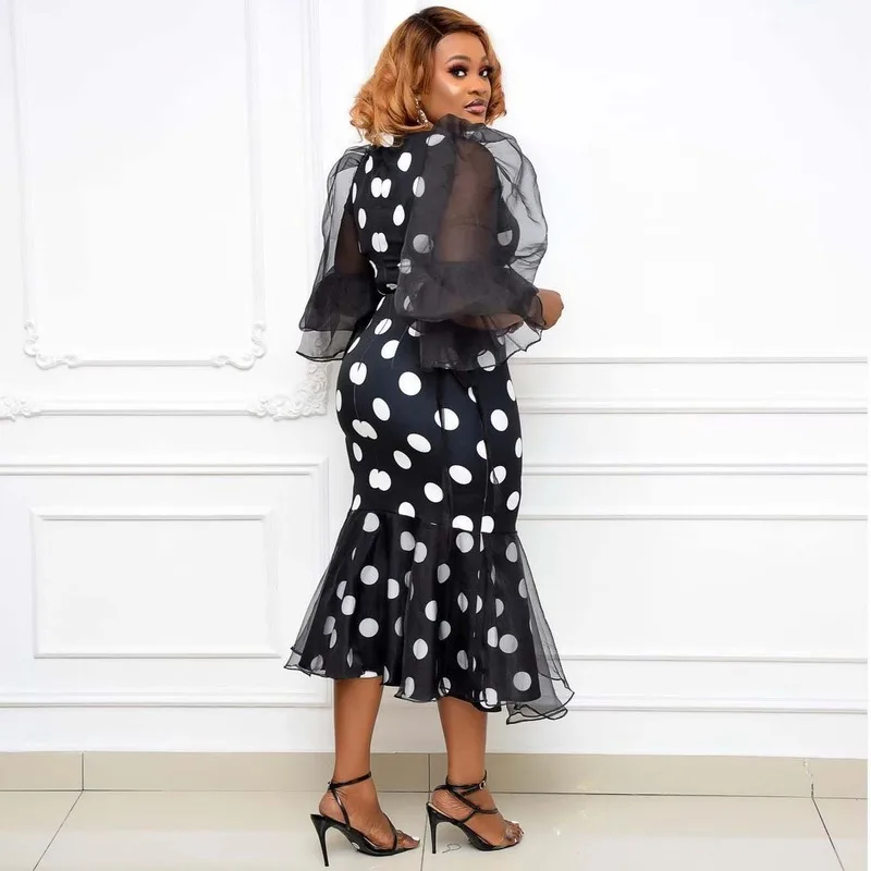 В африканском стиле на высоком каблуке в винтажном С рукавами фонариками платье