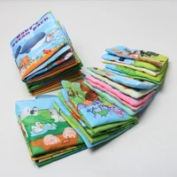 soft animal cloth book infant baby quiet books educational stroller rattle toys newborn baby toy learning educational cloth book