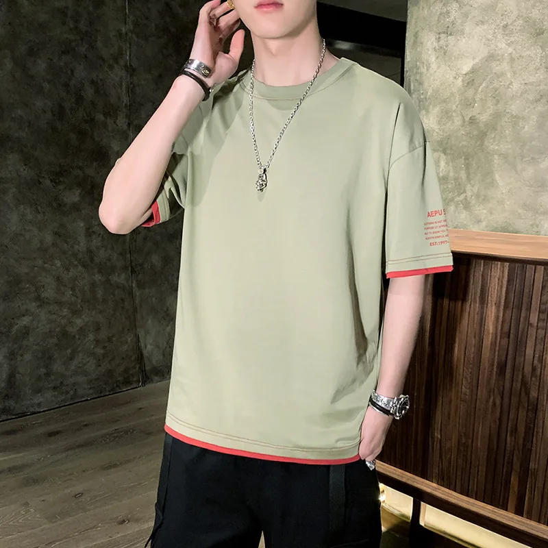 

Short Sleeve T-Shirt Men's Color Half Sleeve Cotton pindi07