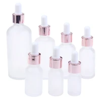 51015203050ml frosted dropper glass rose gold cover aromatherapy liquid for essential massage oil pipette refillable bottle