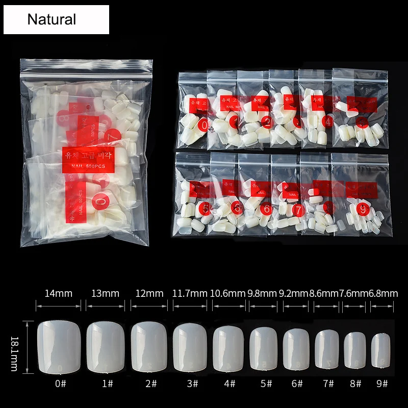 500 шт. накладные ногти короткое полное покрытие квадратные овальные