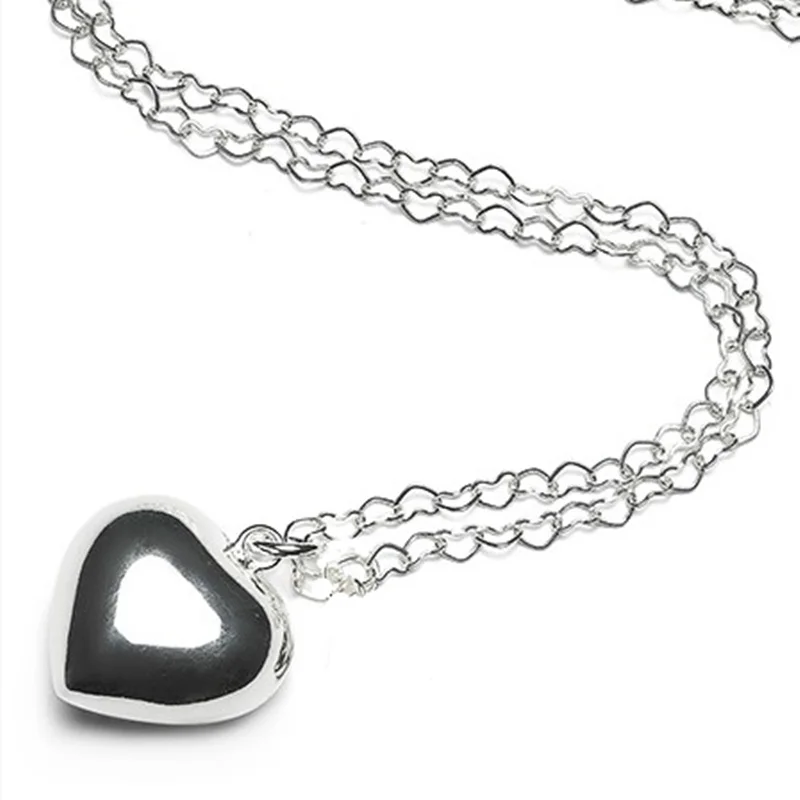100 см verzilverd heartchain babyBel grossesse mom bola ожерелье звуковая подвеска «любящее сердце» ожерелье