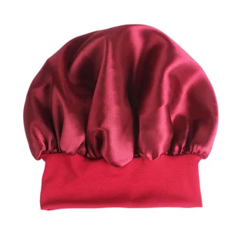 Women's Satin Solid Wide-brimmed Sleeping Hat Night Sleep Cap Hair Care Bonnet Nightcap For Women Men Unisex Apparel Accessories 6