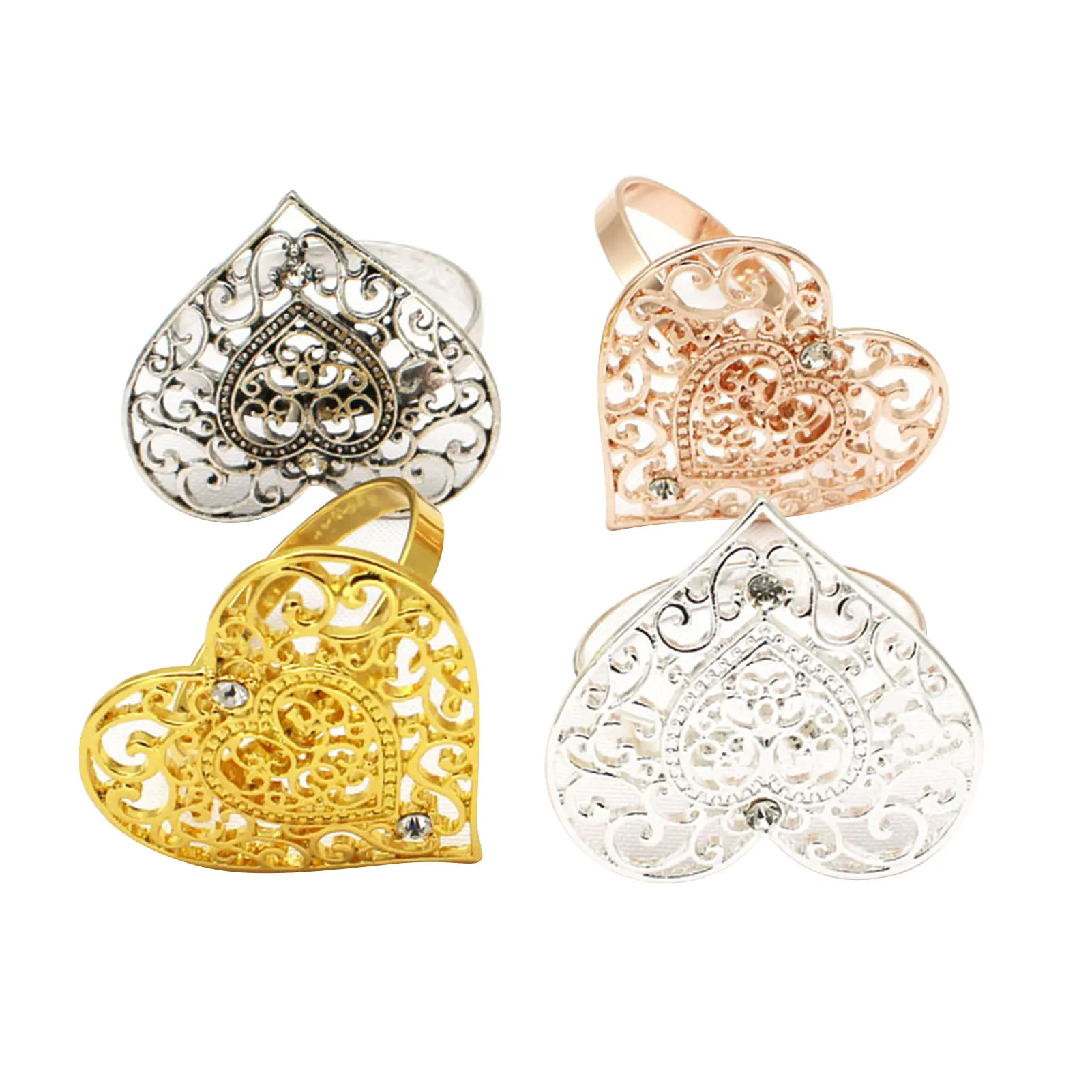 

Heart-shaped Napkin Holder Napkin Buckle Wedding Table Decoration Keep Dining Table Clean making the meal romantic and warm