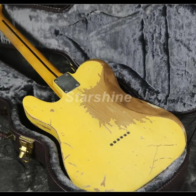 2019 популярная Тяжелая Relic TL электрическая гитара тонкие струны сквозное тело